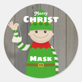 Christmask Runder Aufkleber
