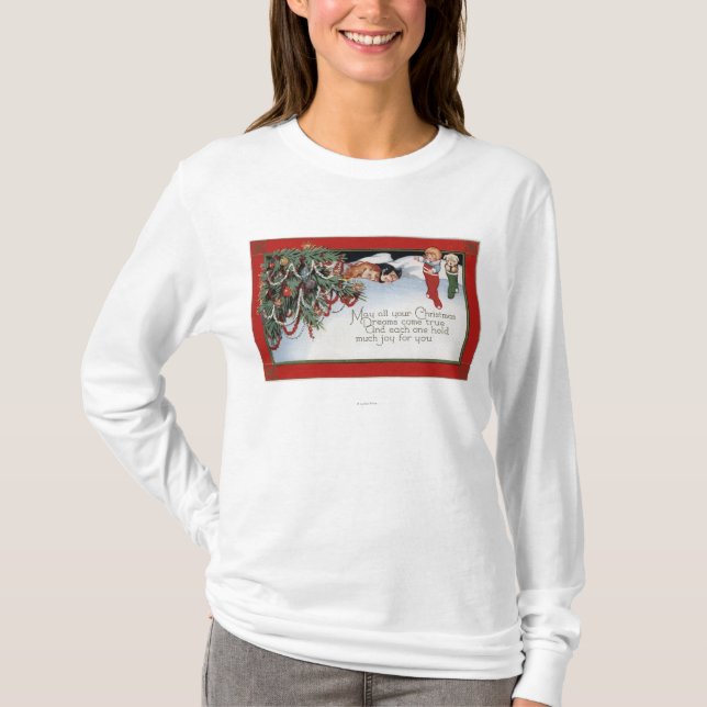 ChristmasSleeping Kinder und ein Gedicht T-Shirt (Vorderseite)