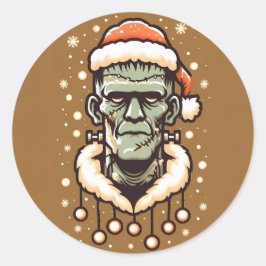 Christmassy Frankenstein Runder Aufkleber