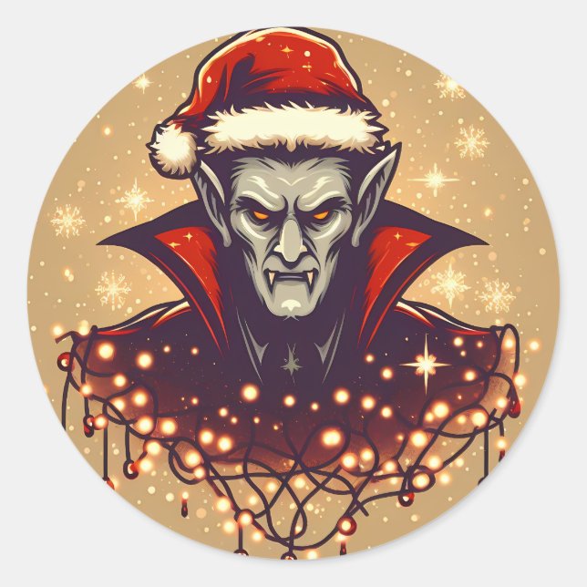 Christmassy Vampire Runder Aufkleber (Vorderseite)