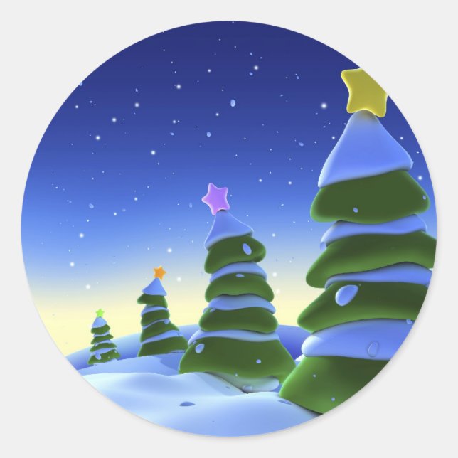 Christmast Runder Aufkleber (Vorderseite)