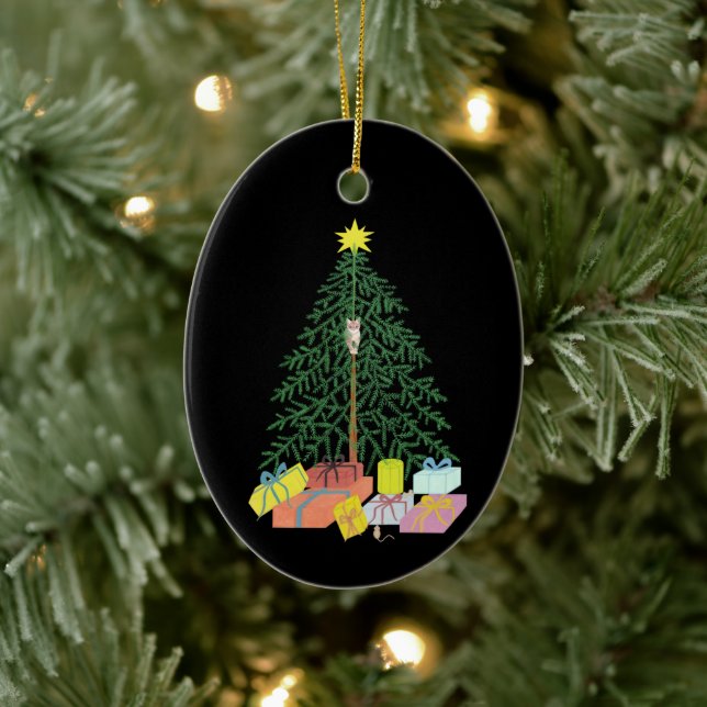 Christmast Tree Black Oval Keramik Ornament (Baum)