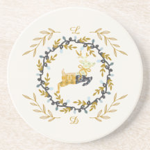 Christmastime Deer Yellow Cream Sandstone