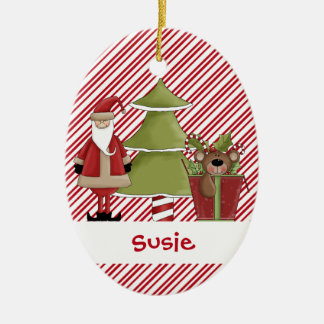 Christmastime Sankt Baum-Teddybär-Geschenk Keramikornament
