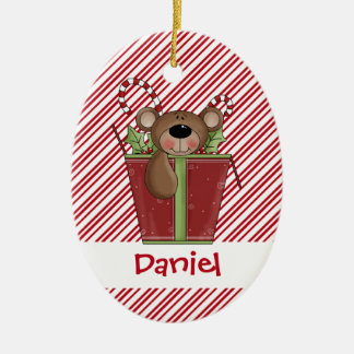 Christmastime Süßigkeit Stripes Keramik Ornament