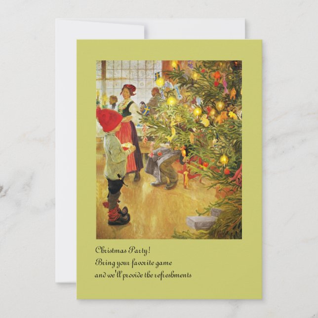 Christmastime Wieder kleiner Junge und Julgran Einladung (Vorderseite)