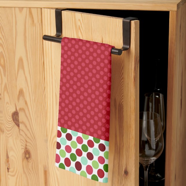 Christmasy Polka Dots Microfiber Küchentücher (Drittel gefaltet)