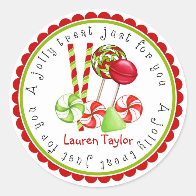 Christms Candy Holiday Stickers (Vorderseite)