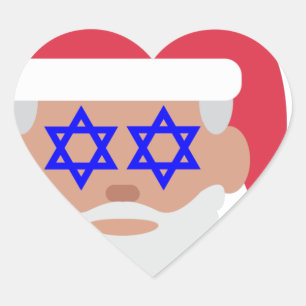 christmukah santa claus emoji Herz-Aufkleber