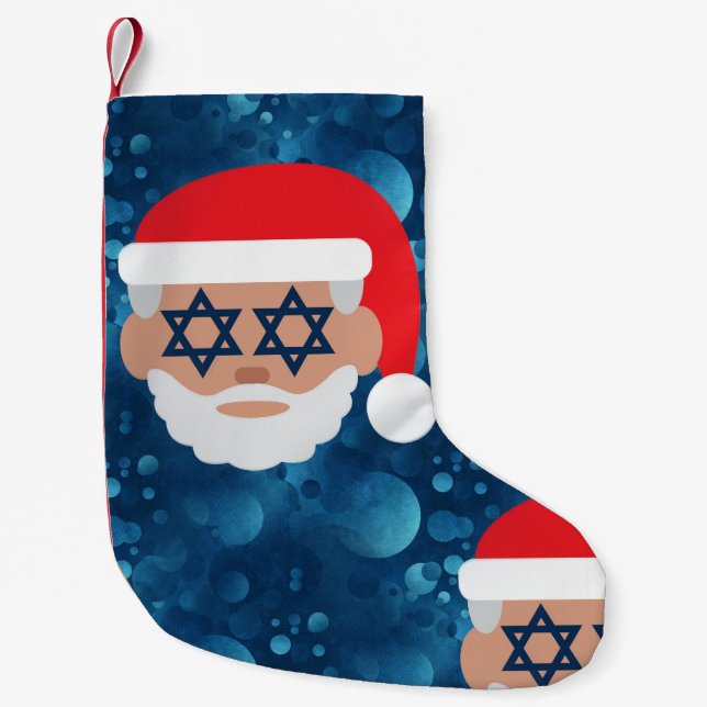 christmukkah santa emoji kleiner weihnachtsstrumpf (Vorderseite)
