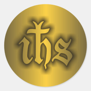 Christogram (SEINS) Gold Runder Aufkleber