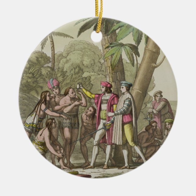 Christoph Kolumbus (1451-1506) mit gebürtigem Keramikornament (Vorne)