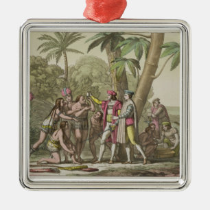 Christoph Kolumbus (1451-1506) mit gebürtigem Silbernes Ornament