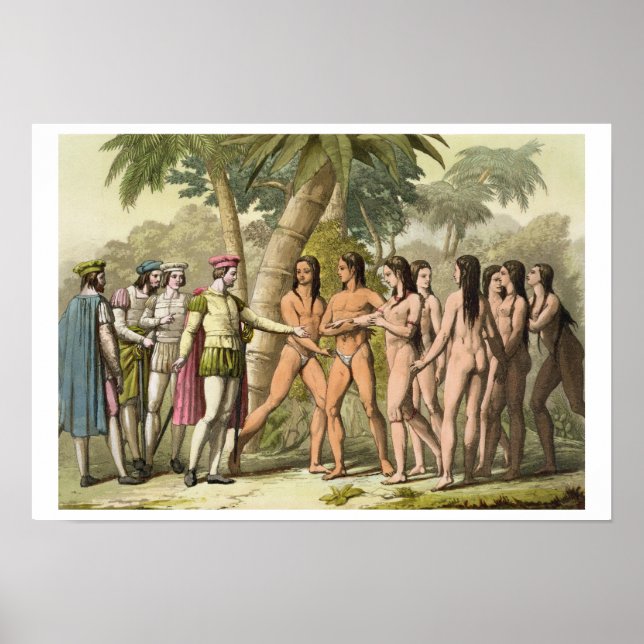 Christoph Kolumbus (1451-1506) mit Hernando Cor Poster (Vorne)