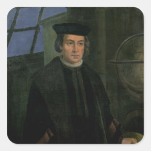 Christoph Kolumbus Quadratischer Aufkleber
