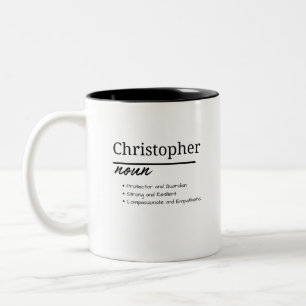 Christopher, Boy Personalisiert Name Definition Zweifarbige Tasse