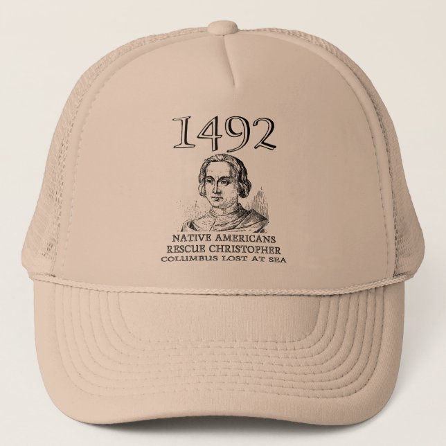 Christopher Columbus rettete den Funny Ball Cap Ha Truckerkappe (Vorderseite)