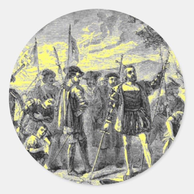 Christopher Columbus Runder Aufkleber (Vorderseite)