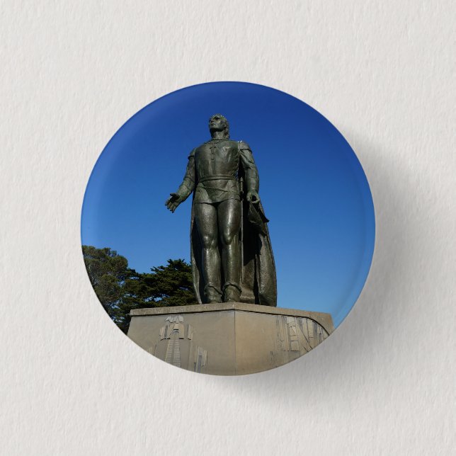 Christopher Columbus Statue Pinback Button (Vorderseite)