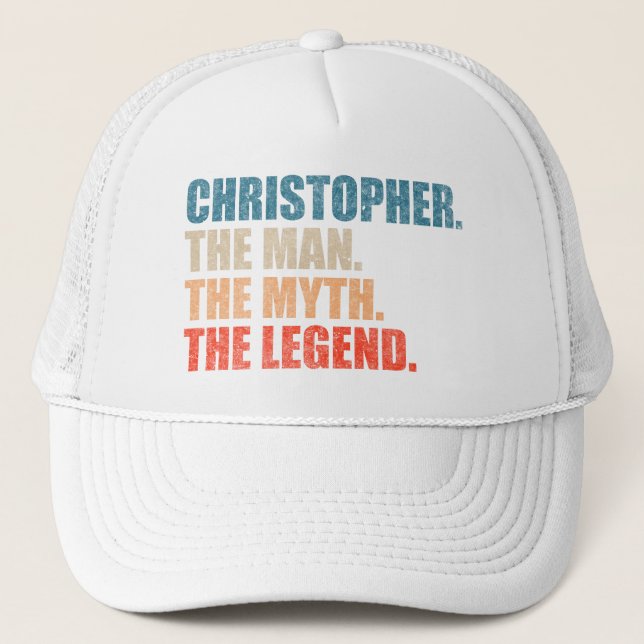 Christopher der Mann der Mythos der Legende Truckerkappe (Vorderseite)