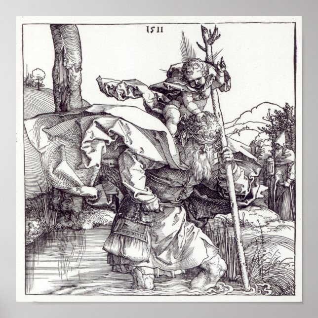 Christopher trug den Säugling Christus, 1511 Poster (Vorne)