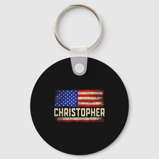 Christopher Vorname Shirt Christopher Name Amer Schlüsselanhänger (Vorderseite)