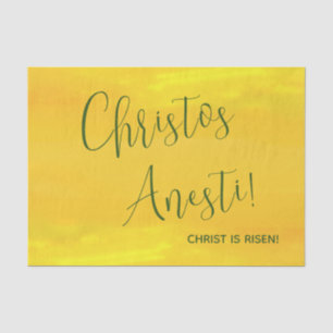 Christos Anesti! Christus ist Risen! Gelb Seidenpapier