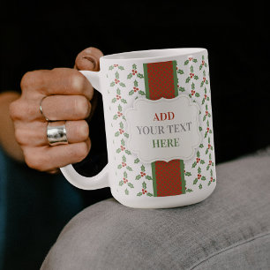 Christsternenmuster Grüne Stechpalme Rote Beeren Kaffeetasse