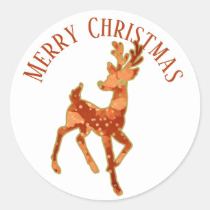 Christsticker/Reindeer/Poinsettia-Design Runder Aufkleber