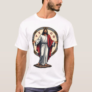 Christus Alpha Omega Graviertes Weißes Shirt