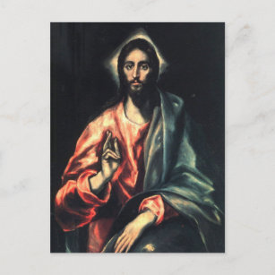 Christus als Retter von El Greco Postcard Postkarte