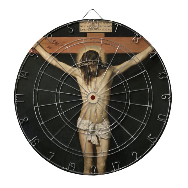 Christus am Kreuz (Glaube) (Velazquez) gekreuzigt Dartscheibe (vorne)