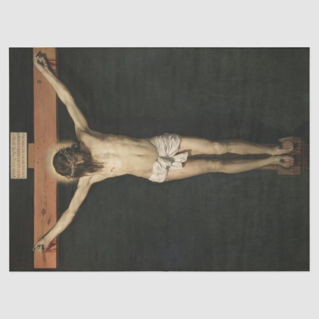 Christus am Kreuz (Glaube) (Velazquez) gekreuzigt Seidenpapier (Vorderseite)