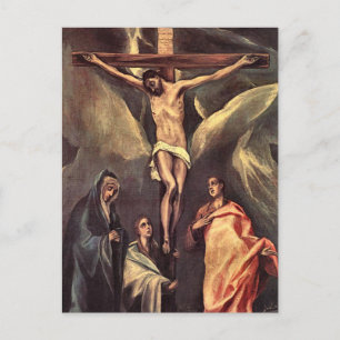 Christus am Kreuz mit zwei Maries und St. Johannes Postkarte