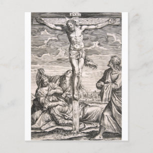Christus am Kreuz von Agostino Carracci Flyer