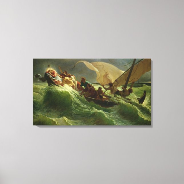 Christus Asleep in seinem Boot Leinwanddruck (Vorderseite)
