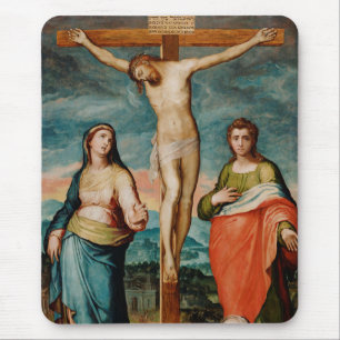 Christus auf dem Kreuz mit Heiligen Mousepad