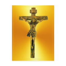 Christus auf der Kreuzfokus-Postkarte des Glaubens