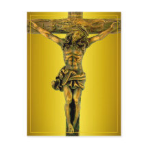 Christus auf der Kreuzfokus-Postkarte des Glaubens
