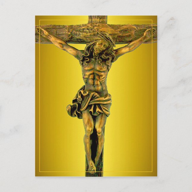 Christus auf der Kreuzfokus-Postkarte des Glaubens Postkarte (Vorderseite)