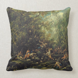 Christus beachtete durch die Engel, c.1725-30 (Öl Kissen