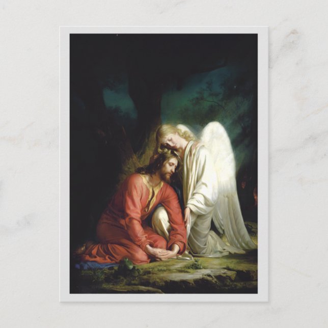 Christus bei Gethsemane, religiös Postkarte (Vorderseite)