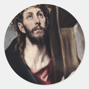 Christus_das_Kreuz_tragend_1580 Runder Aufkleber