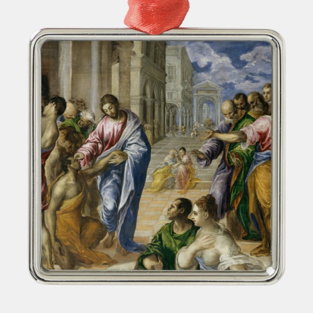 Christus, der das blinde heilt silbernes ornament (Vorne)