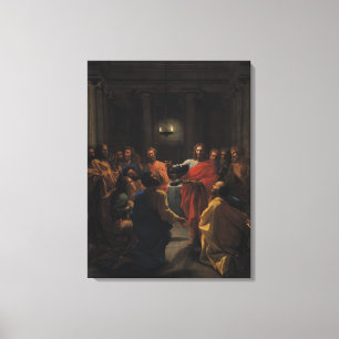 Christus, der das heilige Abendmahl einleitet Leinwanddruck