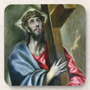 Christus, der das Kreuz, 1600-10 (Öl, umklammert Getränkeuntersetzer