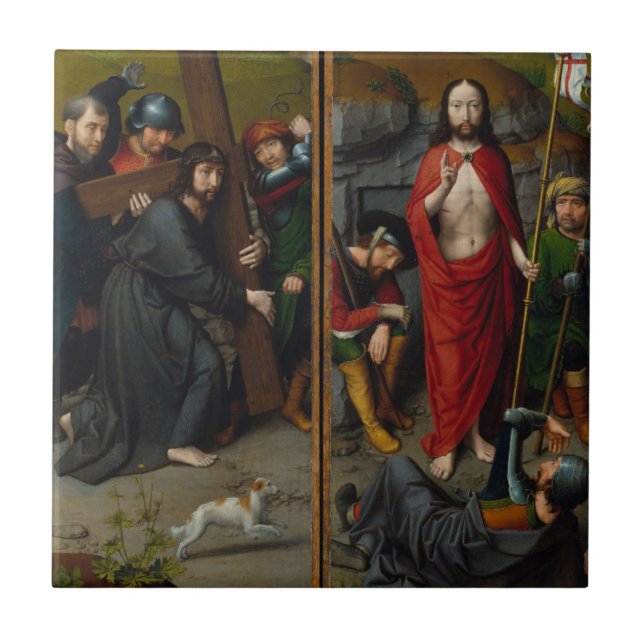Christus, der das Kreuz trägt Fliese (Vorderseite)