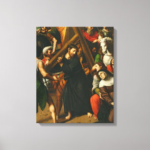 Christus, der das Kreuz trägt Leinwanddruck