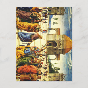 Christus, der dem Heiligen Peter die Schlüssel gib Postkarte