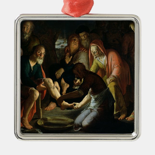 Christus, der die Füße der Schüler, 1623 wäscht Silbernes Ornament (Vorne)